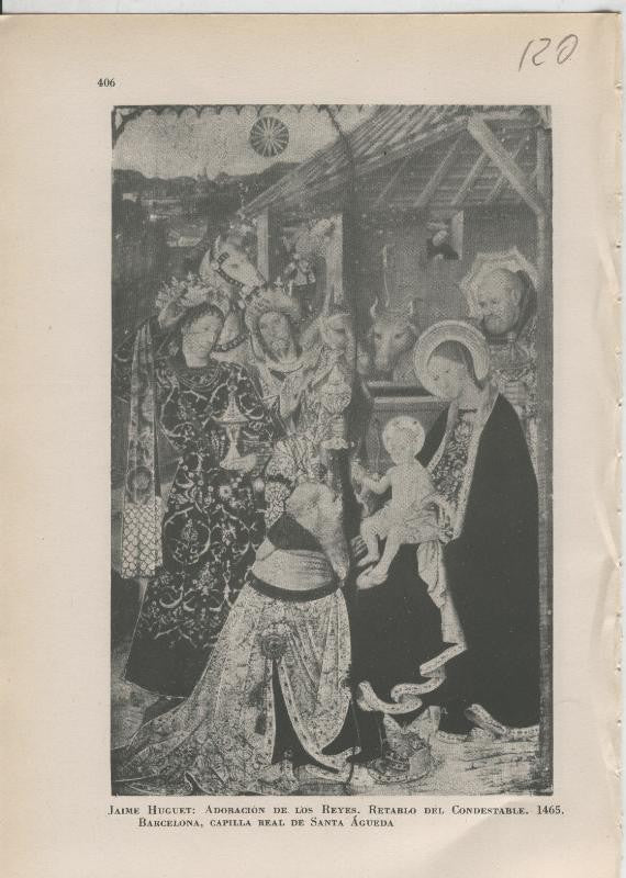 Arte Hispanico lamina numerada 120: Jaime Huguet: Adoracion de los reyes