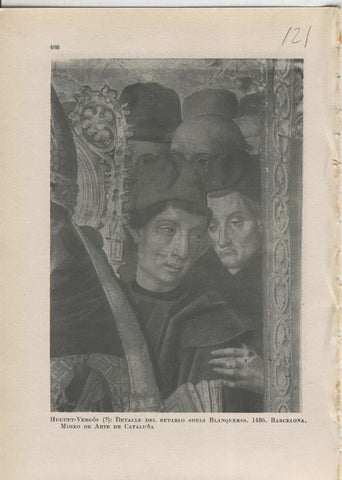 Arte Hispanico lamina numerada 121: Huguet Vergos: detalle del retablo dels Blanquers