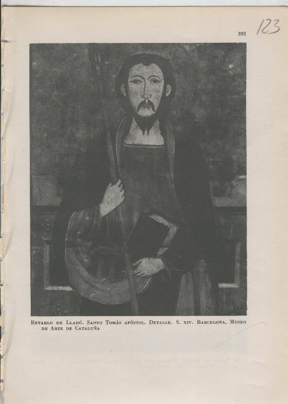 Arte Hispanico lamina numerada 123: Retablo de Llado: Santo Tomas Apostol