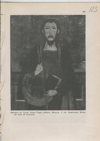 Arte Hispanico lamina numerada 123: Retablo de Llado: Santo Tomas Apostol