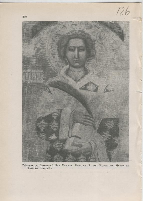 Arte Hispanico lamina numerada 126: Triptico de Estopinya, San Vicente