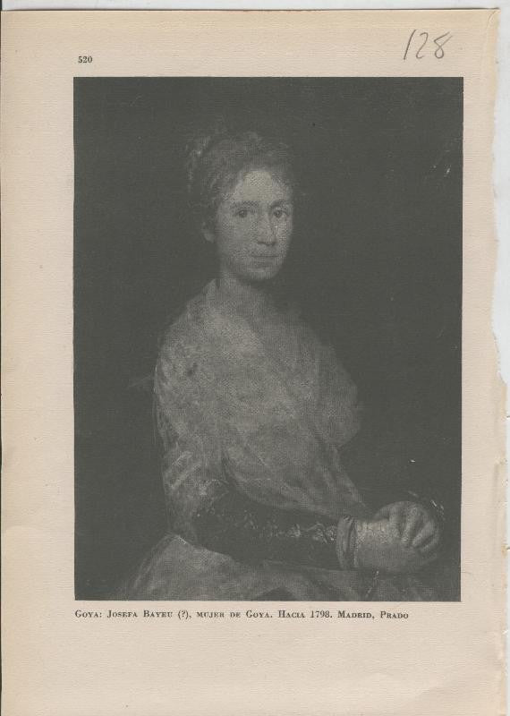 Arte Hispanico lamina numerada 128: Goya: Josefa Bayeu, mujer del artista