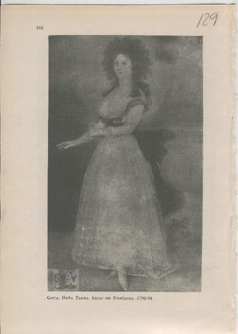 Arte Hispanico lamina numerada 129: Goya: Doña Tadea Arias de Enriquez