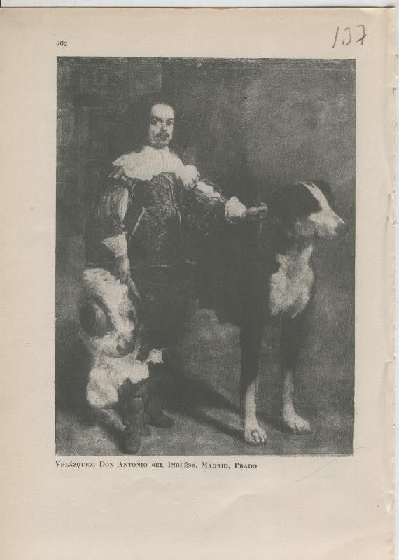 Arte Hispanico lamina numerada 137: Velazquez: Don Antonio, el ingles