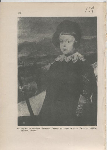 Arte Hispanico lamina numerada 139: Velazquez: El principe Baltasar Carlos