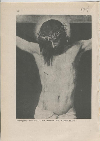Arte Hispanico lamina numerada 144: Velazquez: Cristo en la Cruz