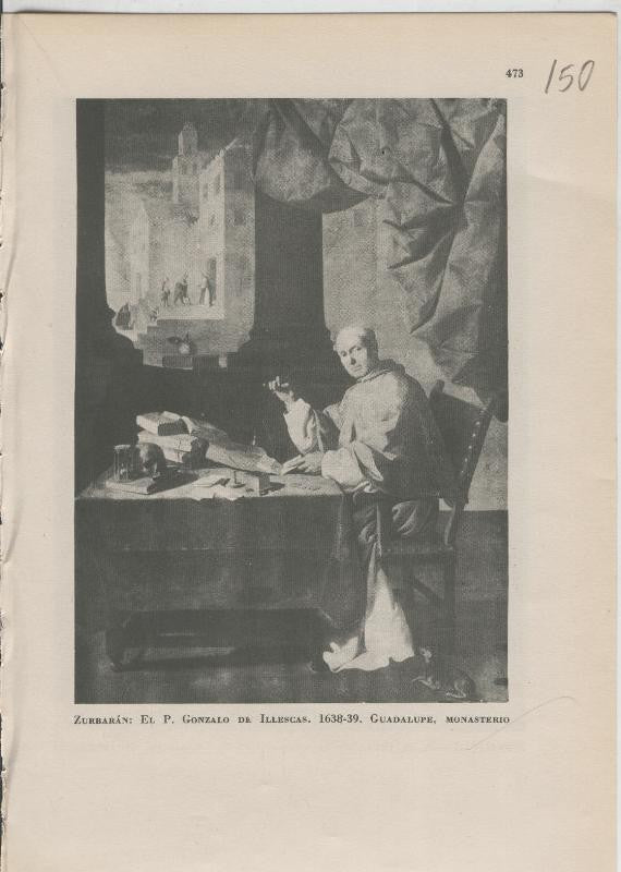 Arte Hispanico lamina numerada 150: Zurbaran: P.Gonzalo de Illescas