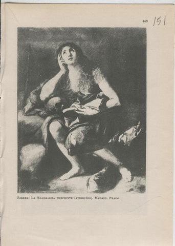 Arte Hispanico lamina numerada 151: Ribera: La Magdalena penitente