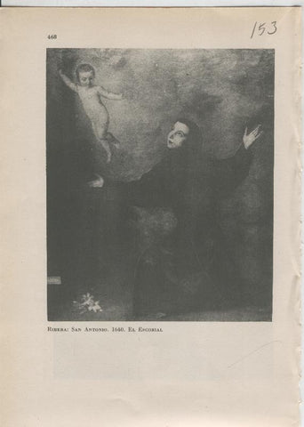 Arte Hispanico lamina numerada 153: Ribera: San Antonio, El Escorial