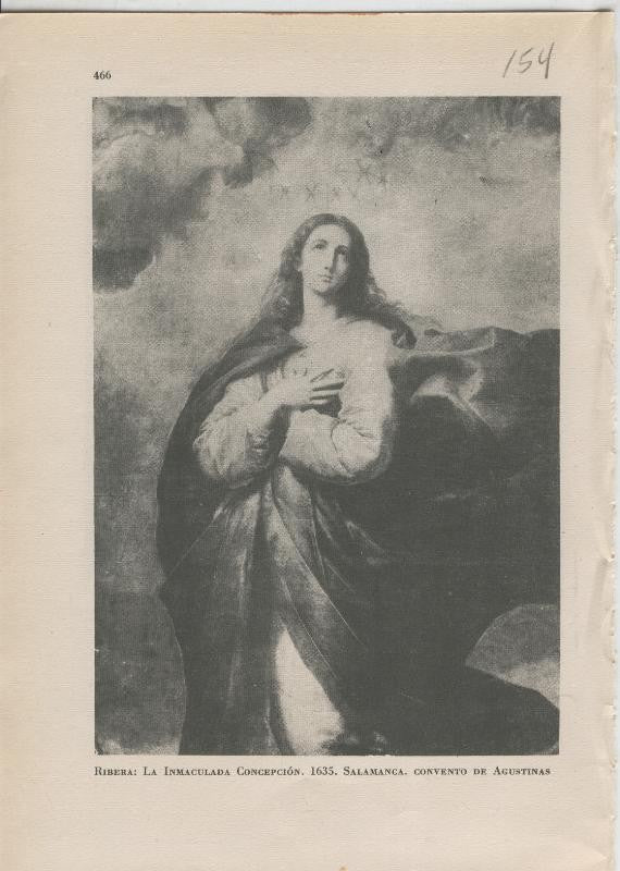 Arte Hispanico lamina numerada 154: Ribera: La Inmaculada Concepcion
