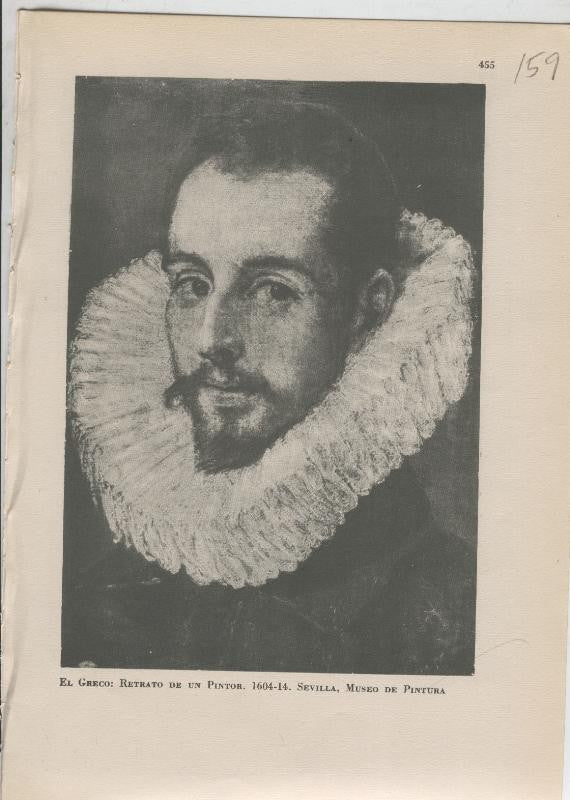 Arte Hispanico lamina numerada 159: El Greco: Retrato de un pintor