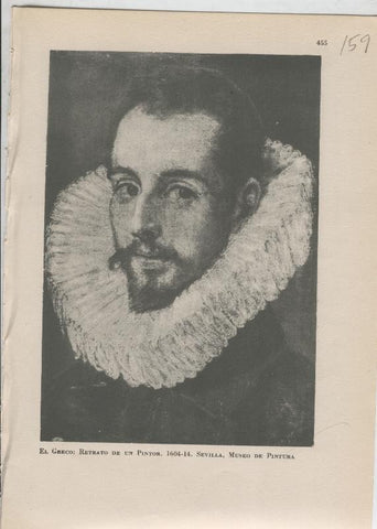 Arte Hispanico lamina numerada 159: El Greco: Retrato de un pintor