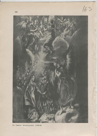 Arte Hispanico lamina numerada 163: El Greco: Anunciacion