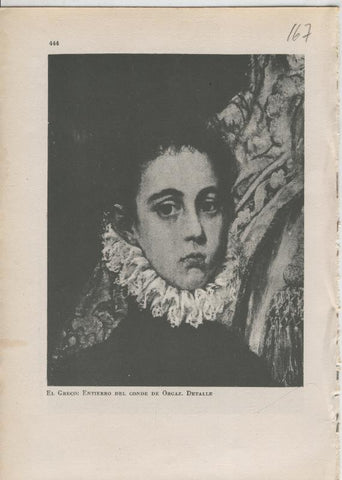 Arte Hispanico lamina numerada 167: El Greco: Entierro del conde de Orgaz