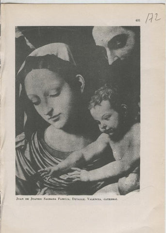 Arte Hispanico lamina numerada 172: Juan de Juanes: Sagrada Familia, catedral de Valencia