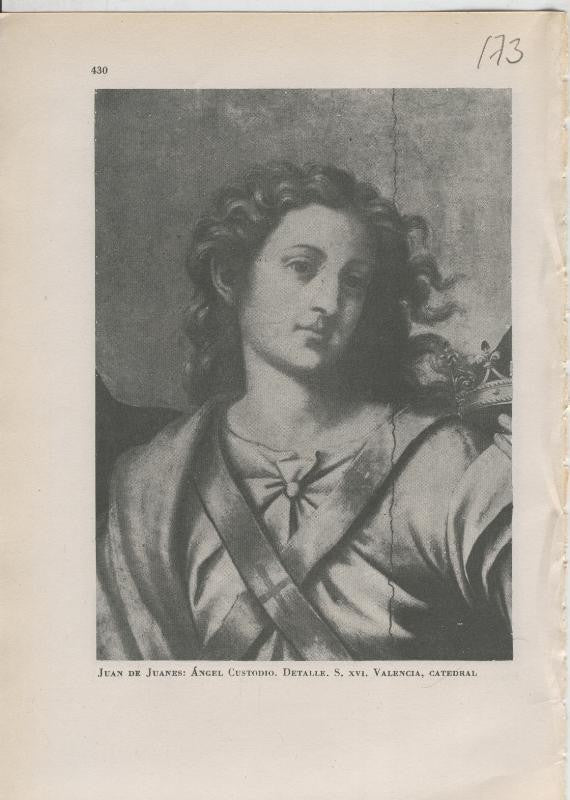 Arte Hispanico lamina numerada 173: Juan de Juanes: Angel Custodio, catedral de Valencia