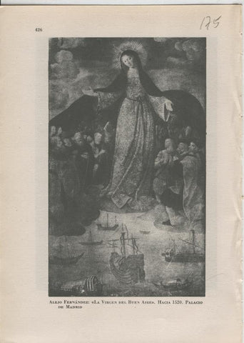 Arte Hispanico lamina numerada 175: Alejo Fernandez: La virgen del buen aire