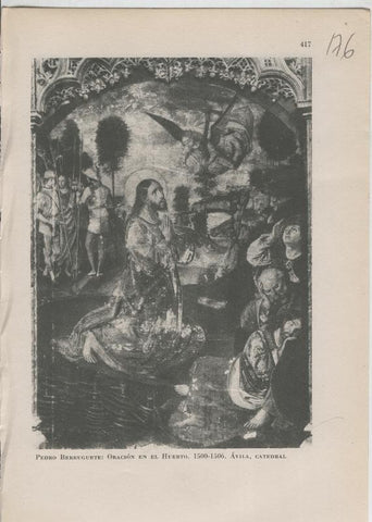 Arte Hispanico lamina numerada 176: Pedro berruguete: Oracion en el huerto