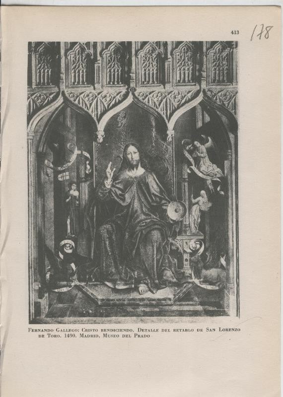 Arte Hispanico lamina numerada 178: Fernando Gallego: Cristo bendiciendo