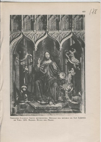 Arte Hispanico lamina numerada 178: Fernando Gallego: Cristo bendiciendo