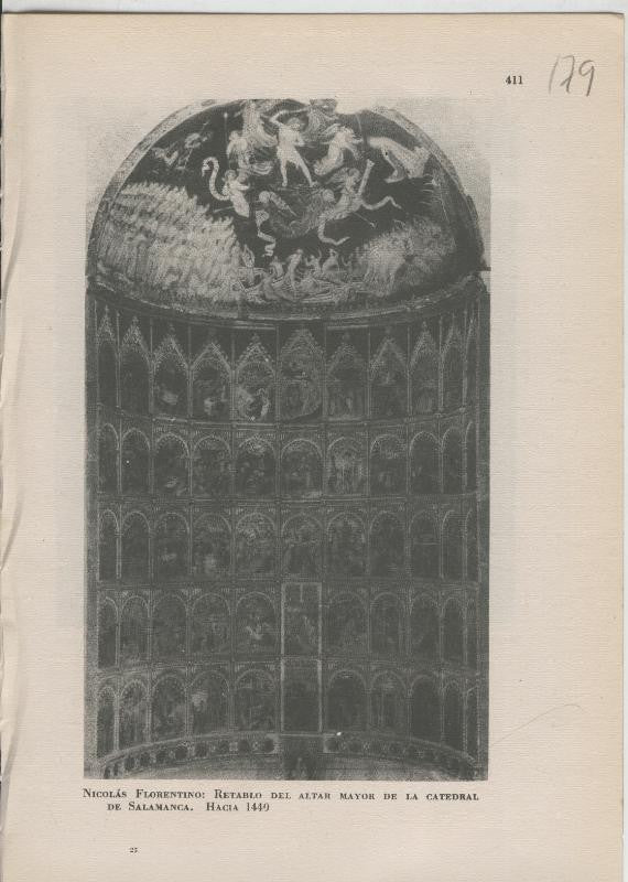 Arte Hispanico lamina numerada 179: Nicolas Florentino: Retablo altar mayor catedral Salamanca