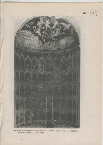 Arte Hispanico lamina numerada 179: Nicolas Florentino: Retablo altar mayor catedral Salamanca