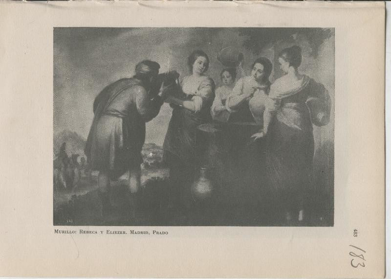 Arte Hispanico lamina numerada 183: Murillo: Rebeca y Eliezer