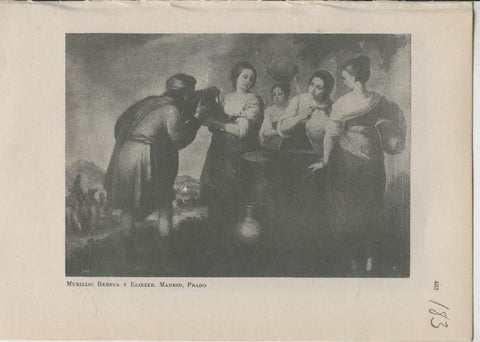 Arte Hispanico lamina numerada 183: Murillo: Rebeca y Eliezer