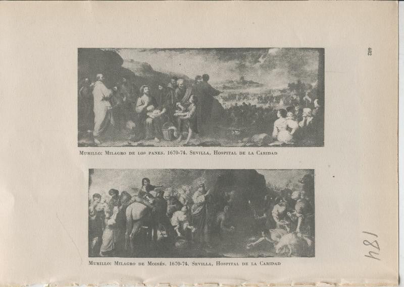 Arte Hispanico lamina numerada 184: Murillo: Milagro y de los panes y milagro de Moises