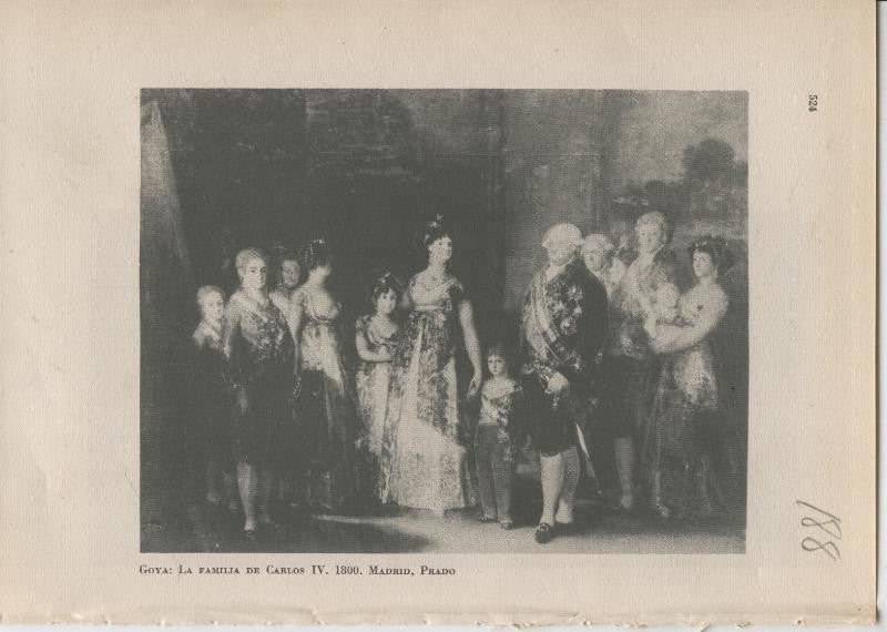 Arte Hispanico lamina numerada 188: Goya: La familia de Carlos IV