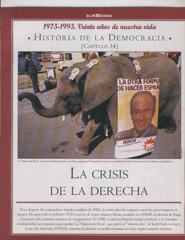 Historia de la Democracia 1975-1995: fasciculo numero 34: La crisis de la derecha