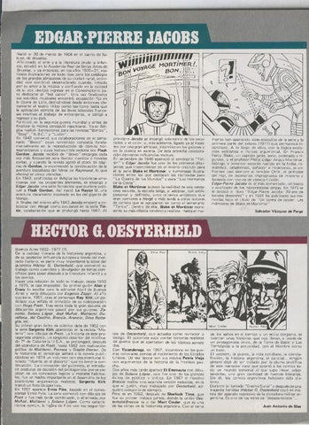 Historia de los Comics: Ficha de Edgar Pierre Jacobs y Hector G.Oesterheld