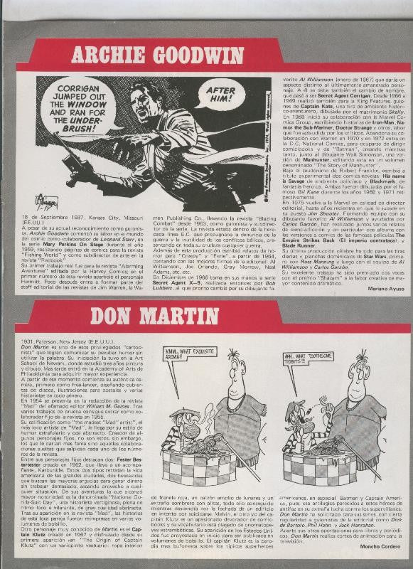 Historia de los Comics: Ficha de Archie Goodwin y Don Martin