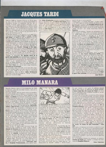 Historia de los Comics: Ficha de  Jacques Tardi y Milo Manara