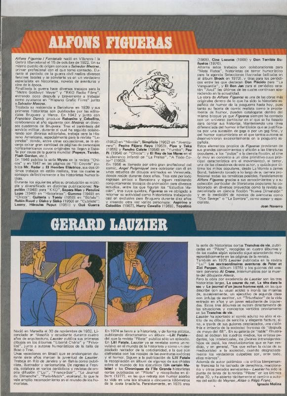 Historia de los Comics: Ficha de Alfons Figueras y Gerard Lauzier