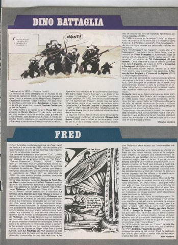 Historia de los Comics: Ficha de Dino Battaglia y Fred