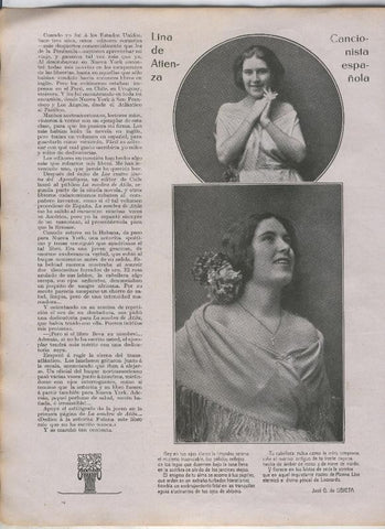 Nuevo Mundo numero 1513 del 19.1.1923:  Lina de Atienza, cancionista española