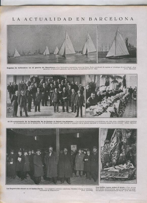 Nuevo Mundo numero 1513 del 19.1.1923:  Regata Balandros puerto Barcelona