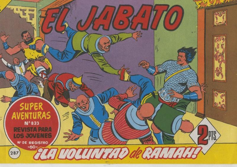 El Jabato facsimil numero 287: La voluntad de Ramah (interior cubierta propaganda barcos Capitan Trueno)