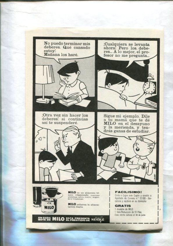 El Jabato facsimil numero 295: Tung de Mandalay,  (interior cubierta propaganda de MILO de la firma Nestle)