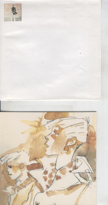 Hugo Pratt: tarjeta doble con sobre modelo 6