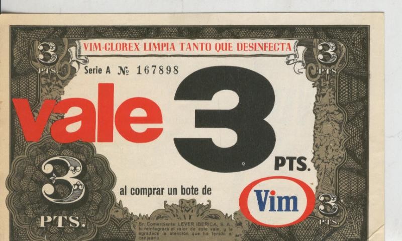 Vale comercial de la firma Vim Clorex