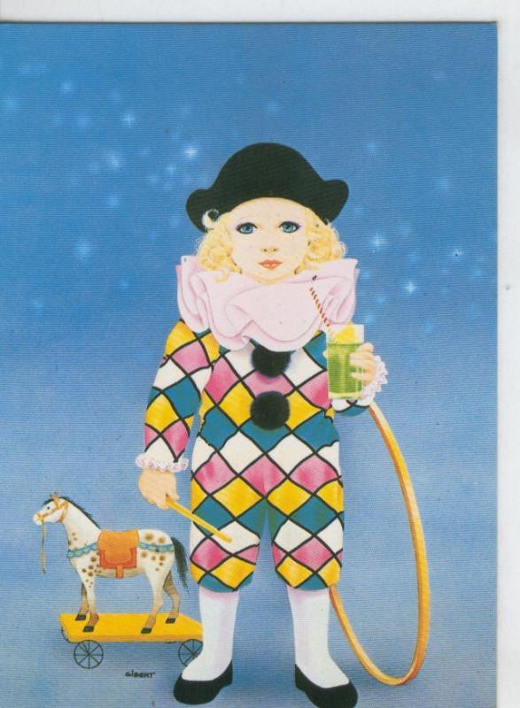 Postal 006883: Dibujo Pierrot, ilustracion de Gibert
