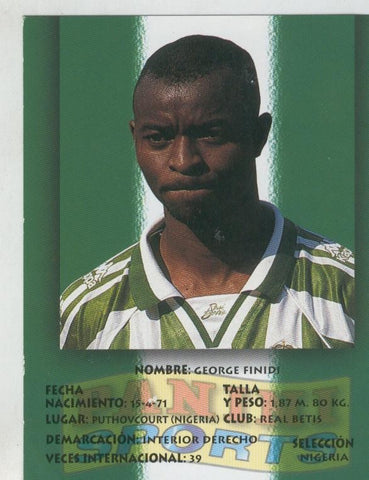 Ficha Postal Panini Sport: George Finidi