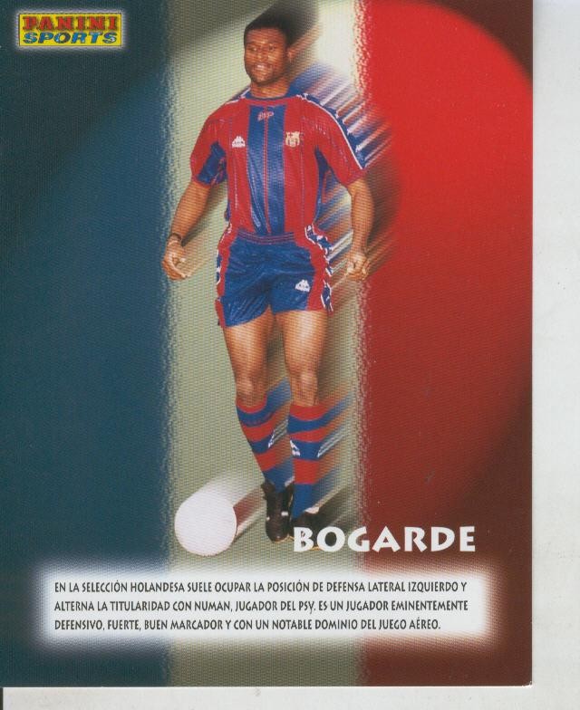 Ficha Postal Panini Sport:  Bogarde