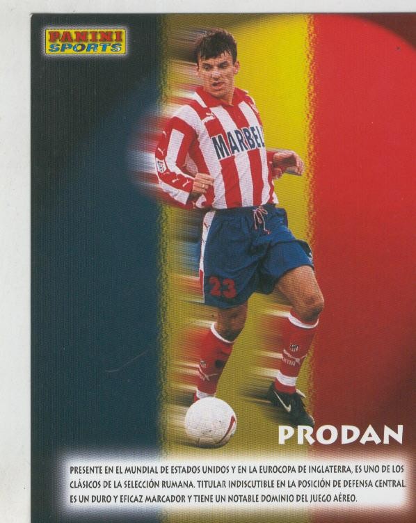 Ficha Postal Panini Sport: Prodan