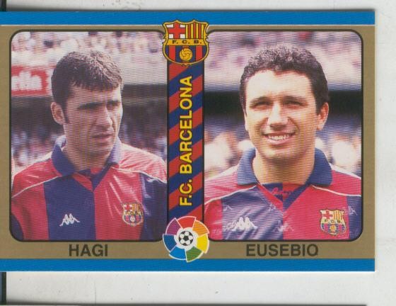 Cromo Liga 95: F.C.Barcelona numero 06: Eusebio y Hagi