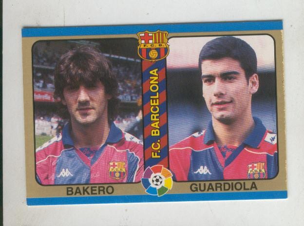 Cromo Liga 95: F.C.Barcelona numero 05: Bakero y Guardiola
