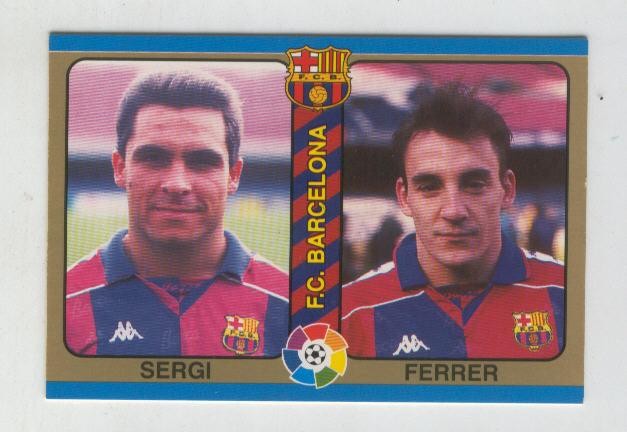 Cromo Liga 95: F.C.Barcelona numero 02: Sergi y Ferrer