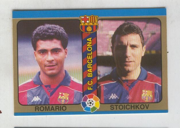 Cromo Liga 95: F.C.Barcelona numero 09: Romario y Stoichkov